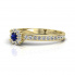 Złoty pierścionek z szafirem i brylantami - p16028zsz - 2