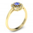 Złoty pierścionek z tanzanitem i brylantami - p15077zt - 1