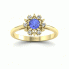 Złoty pierścionek z tanzanitem i brylantami - p15077zt - 4