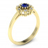 Złoty pierścionek z szafirem i brylantami - p15077zsz - 1