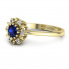 Złoty pierścionek z szafirem i brylantami - p15077zsz - 2
