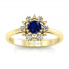Złoty pierścionek z szafirem i brylantami - p15077zsz