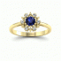 Złoty pierścionek z szafirem i brylantami - p15077zsz - 4