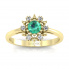 Złoty pierścionek zaręczynowy ze szmaragdem - p15077zsm