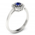 Złoty pierścionek zaręczynowy z szafirem i brylantami - p15077bsz - 1