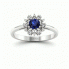 Złoty pierścionek zaręczynowy z szafirem i brylantami - p15077bsz - 4