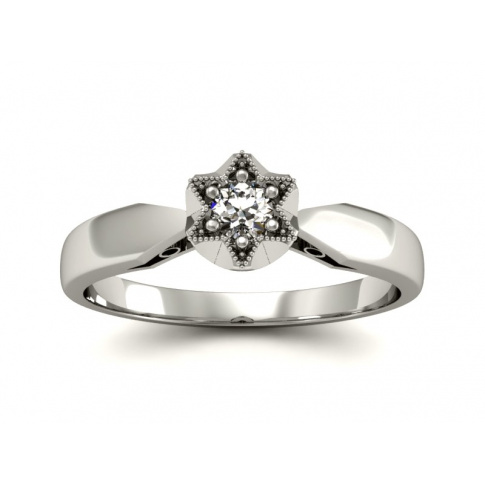 Platynowy pierścionek zaręczynowy z brylantem - p16003pt