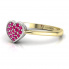 Złoty pierścionek serce z rubinami - p16018zbr - 2