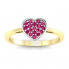 Złoty pierścionek serce z rubinami - p16018zbr