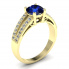 Złoty pierścionek z szafirem i brylantami - p16027zsz - 1