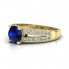 Złoty pierścionek z szafirem i brylantami - p16027zsz - 2