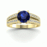 Złoty pierścionek z szafirem i brylantami - p16027zsz - 4