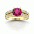Pierścionek zaręczynowy z rubinem i brylantami - P16027zr - 4