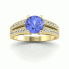 Złoty pierścionek zaręczynowy z tanzanitem i brylantami - p16027zt - 4