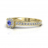 Złoty pierścionek z tanzanitem i brylantami- p16028zt - 2