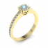 Złoty pierścionek  z topazem i brylantami - p16028za - 1