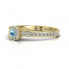 Złoty pierścionek  z topazem i brylantami - p16028za - 2