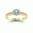 Złoty pierścionek  z topazem i brylantami - p16028za - 4