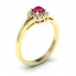 Złoty pierścionek zaręczynowy z rubinem i brylantami - 20052zr - 1