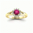Złoty pierścionek zaręczynowy z rubinem i brylantami - 20052zr - 4