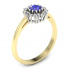 Złoty pierścionek z szafirem cejlońskim i brylantami - p15077zbszc - 1