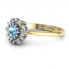 Złoty pierścionek z topazem i brylantami - p15077zba - 2