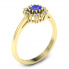 Złoty pierścionek z szafirem cejlońskim i brylantami - p15077zszc - 1