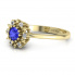 Złoty pierścionek z szafirem cejlońskim i brylantami - p15077zszc - 2