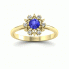 Złoty pierścionek z szafirem cejlońskim i brylantami - p15077zszc - 4