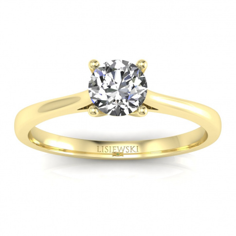 Złoty pierścionek z diamentem i szmaragdem - p16205zsm