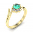 Złoty pierścionek ze szmaragdem i brylantami - P15244zsm - 1