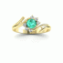Złoty pierścionek ze szmaragdem i brylantami - P15244zsm - 4