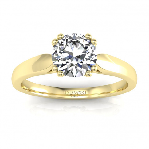 Złoty pierścionek zaręczynowy z brylantami - p15259z