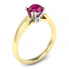 Złoty pierścionek z rubinem i brylantami - p15259zbr - 1