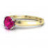 Złoty pierścionek z rubinem i brylantami - p15259zbr - 2