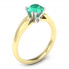 Złoty pierścionek ze szmaragdem i brylantami - p15259zbsm - 1