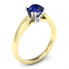 Złoty pierścionek z szafirem i brylantami - p15259zbsz - 1