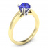 Złoty pierścionek z szafirem cejlońskim i brylantami - p15259zbszc - 1