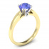 Złoty pierścionek z tanzanitem i brylantami - p15259zbt - 1