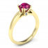 Złoty pierścionek zaręczynowy z rubinem i brylantami - p15259zr - 1