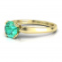 Złoty pierścionek zaręczynowy ze szmaragdem i brylantami - p15259zsm - 2