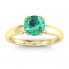 Złoty pierścionek zaręczynowy ze szmaragdem i brylantami - p15259zsm
