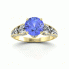 Złoty pierścionek z tanzanitem i brylantami - p15280zt - 4