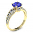 Złoty pierścionek z szafirem cejlońskim i brylantami - p15280zszc - 1