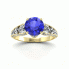 Złoty pierścionek z szafirem cejlońskim i brylantami - p15280zszc - 4