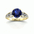 Złoty pierścionek zaręczynowy z szafirem i brylantami - p15280zsz - 4