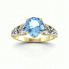 Złoty pierścionek z topazem i brylantami - p15280za - 4
