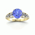 Złoty pierścionek z tanzanitem i brylantami - p15280zbt - 4