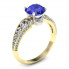Złoty pierścionek z szafirem cejlońskim i brylantami - p15280zbszc - 1