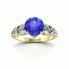 Złoty pierścionek z szafirem cejlońskim i brylantami - p15280zbszc - 4
